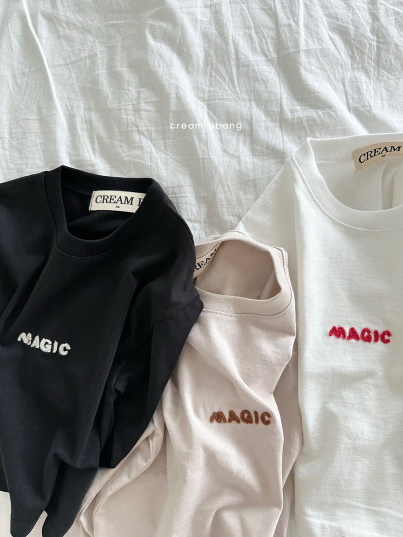 Cream Bbang - Korean Children Fashion - #toddlerclothing - Magic Embroidered Tee