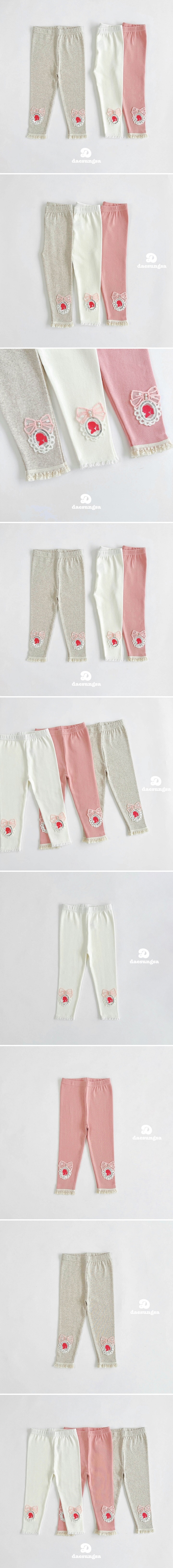 Dae Sung Sa - Korean Children Fashion - #littlefashionista - Ribbon Girl Leggings - 2