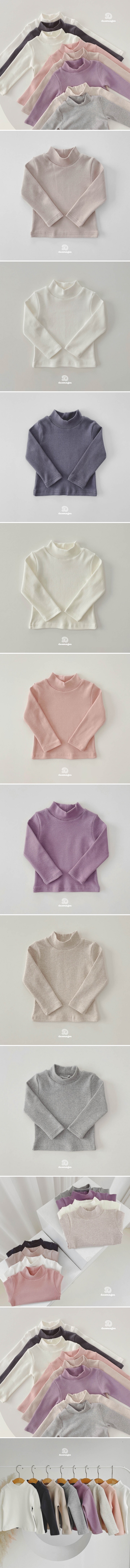 Dae Sung Sa - Korean Children Fashion - #magicofchildhood - Peach Plain Turtleneck Tee - 2