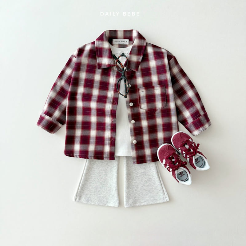 Daily Bebe - Korean Children Fashion - #Kfashion4kids - Autumn Check Shirt - 6