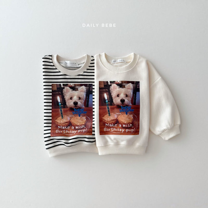 Daily Bebe - Korean Children Fashion - #Kfashion4kids - Birthday Sweatshirt (Cream)