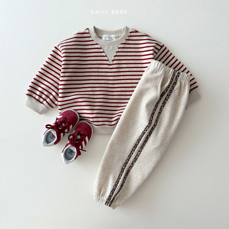 Daily Bebe - Korean Children Fashion - #Kfashion4kids - Stripe Triangle Sweatshirt - 6