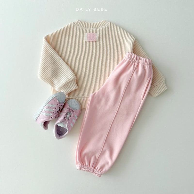 Daily Bebe - Korean Children Fashion - #Kfashion4kids - Ribbed Knit Sweatshirt - 5