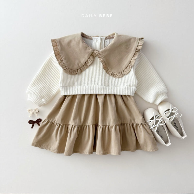 Daily Bebe - Korean Children Fashion - #childofig - Knit One-piece - 3