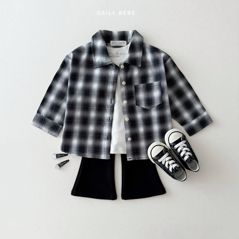 Daily Bebe - Korean Children Fashion - #childofig - Autumn Check Shirt - 12