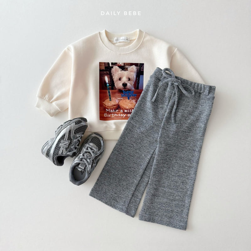 Daily Bebe - Korean Children Fashion - #childofig - Birthday Sweatshirt (Cream) - 7
