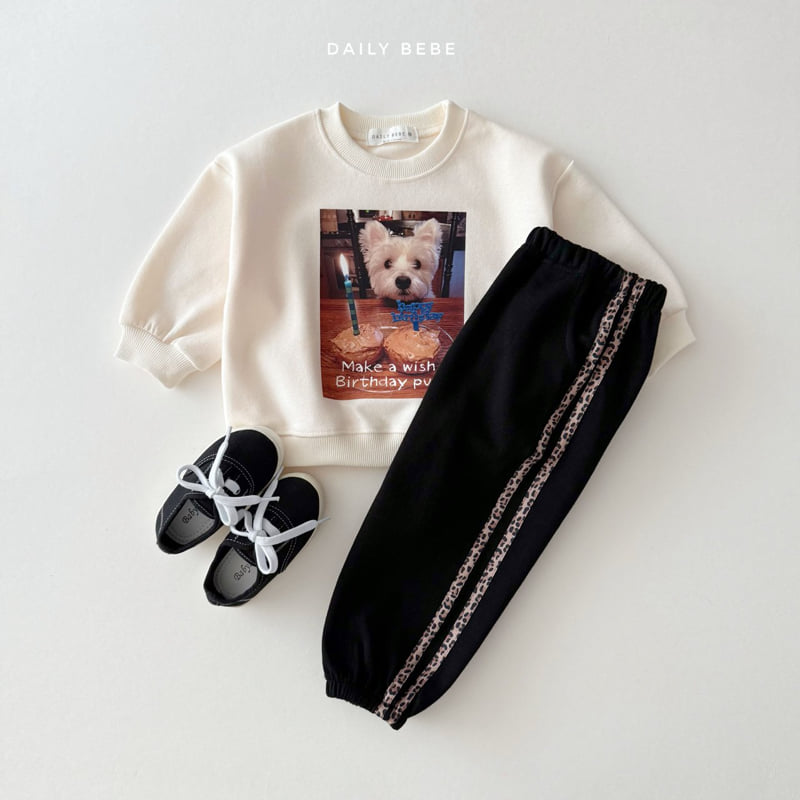 Daily Bebe - Korean Children Fashion - #childrensboutique - Birthday Sweatshirt (Cream) - 8