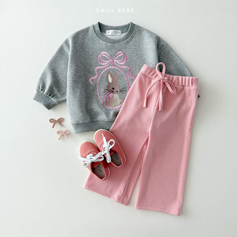 Daily Bebe - Korean Children Fashion - #designkidswear - Bunny Embroidery Sweatshirt - 10