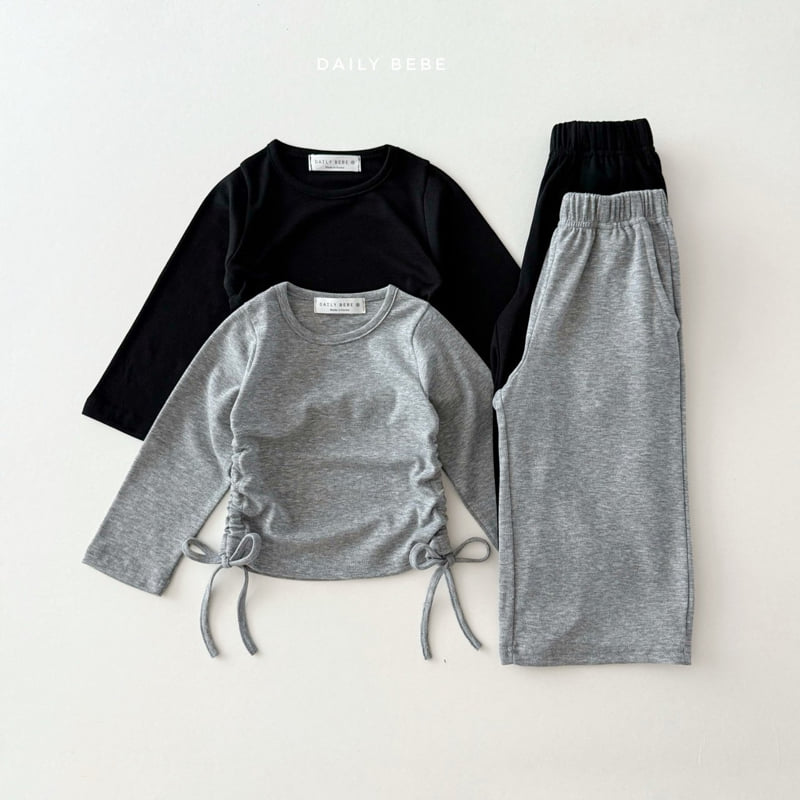 Daily Bebe - Korean Children Fashion - #designkidswear - Side Shirring Set