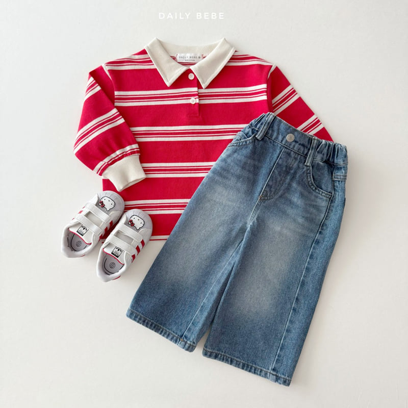 Daily Bebe - Korean Children Fashion - #designkidswear - Washed Wide Denim - 8