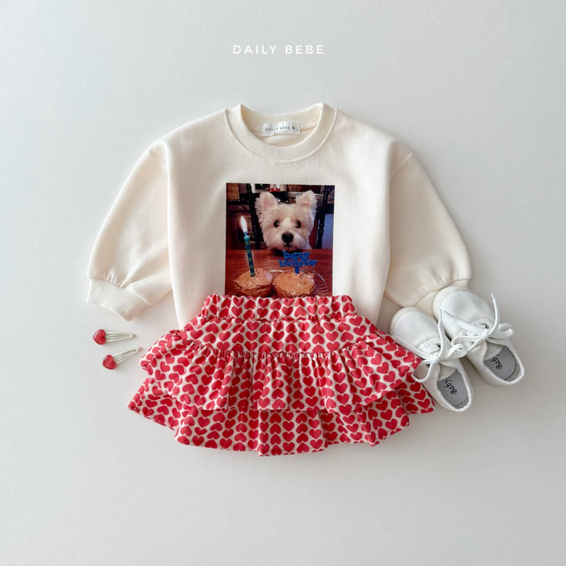 Daily Bebe - Korean Children Fashion - #designkidswear - Birthday Sweatshirt (Cream) - 9