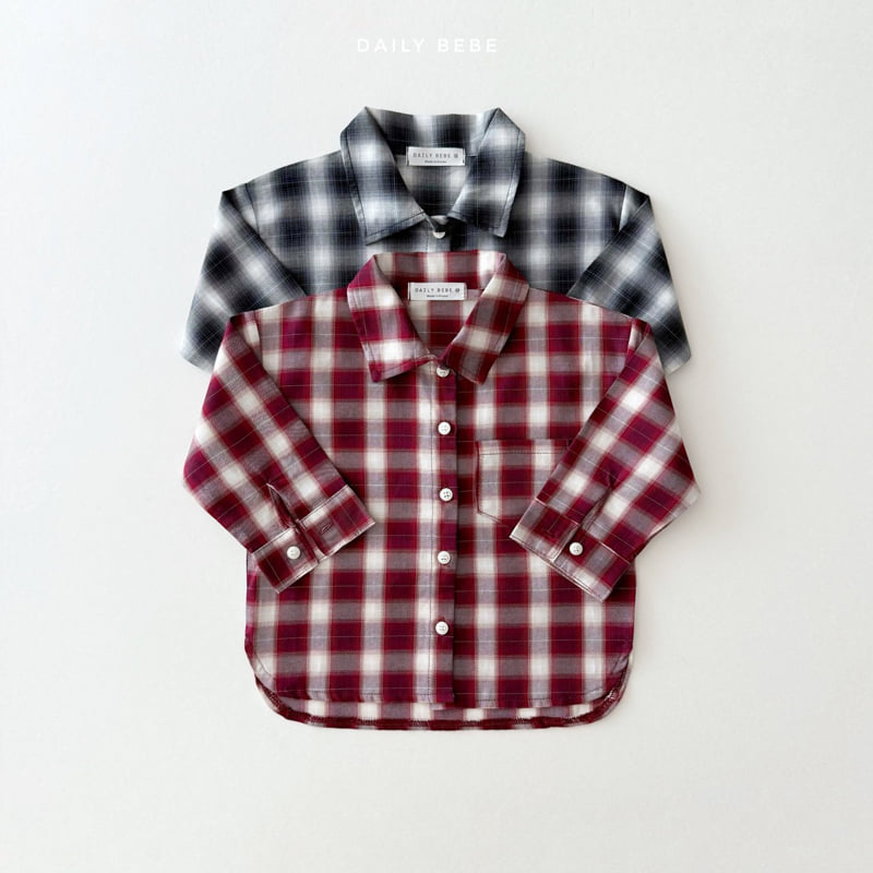 Daily Bebe - Korean Children Fashion - #discoveringself - Autumn Check Shirt