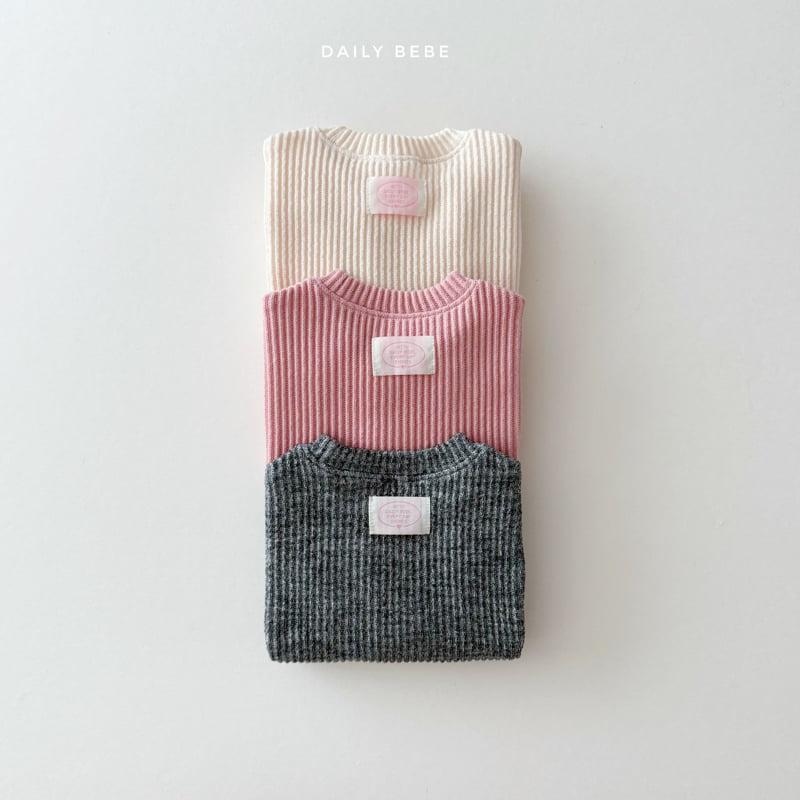 Daily Bebe - Korean Children Fashion - #fashionkids - Ribbed Knit Sweatshirt