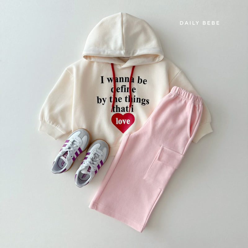 Daily Bebe - Korean Children Fashion - #kidsshorts - Love Hoodie Tee - 7