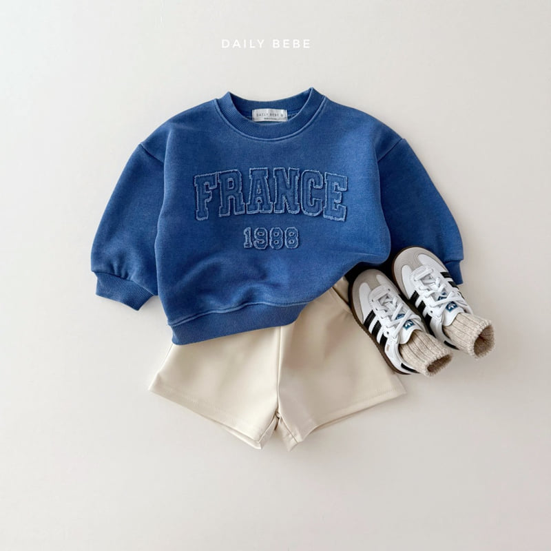 Daily Bebe - Korean Children Fashion - #kidsshorts - France Sweatshirt - 6
