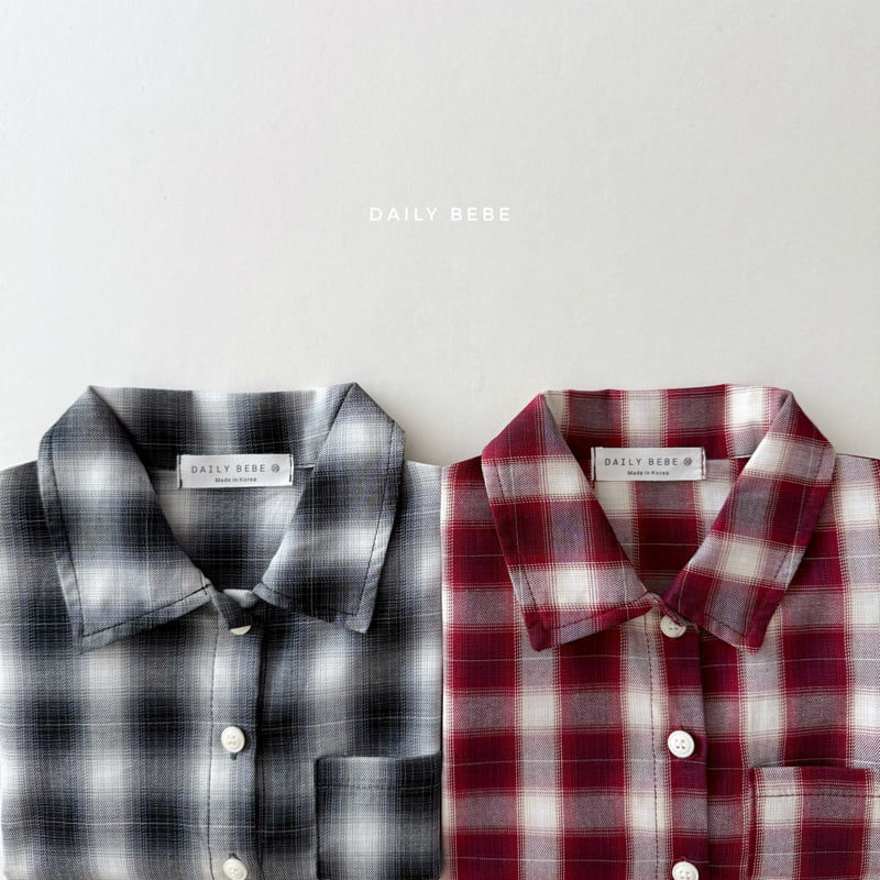 Daily Bebe - Korean Children Fashion - #kidsshorts - Autumn Check Shirt - 3