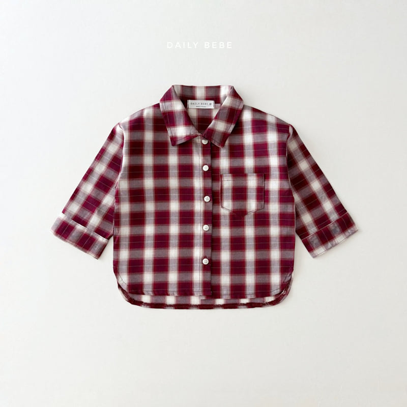 Daily Bebe - Korean Children Fashion - #kidsshorts - Autumn Check Shirt - 4