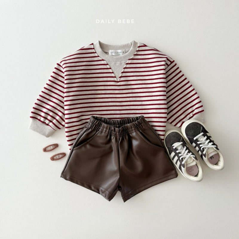 Daily Bebe - Korean Children Fashion - #kidsshorts - Stripe Triangle Sweatshirt - 4