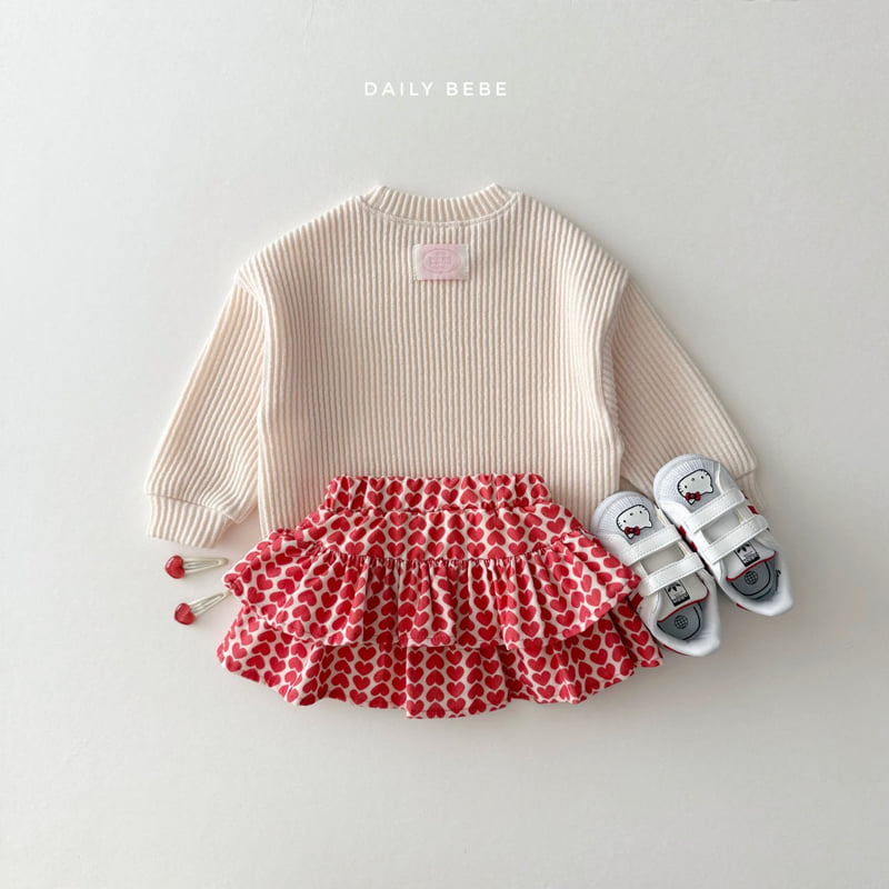 Daily Bebe - Korean Children Fashion - #kidsstore - Ribbed Knit Sweatshirt - 3