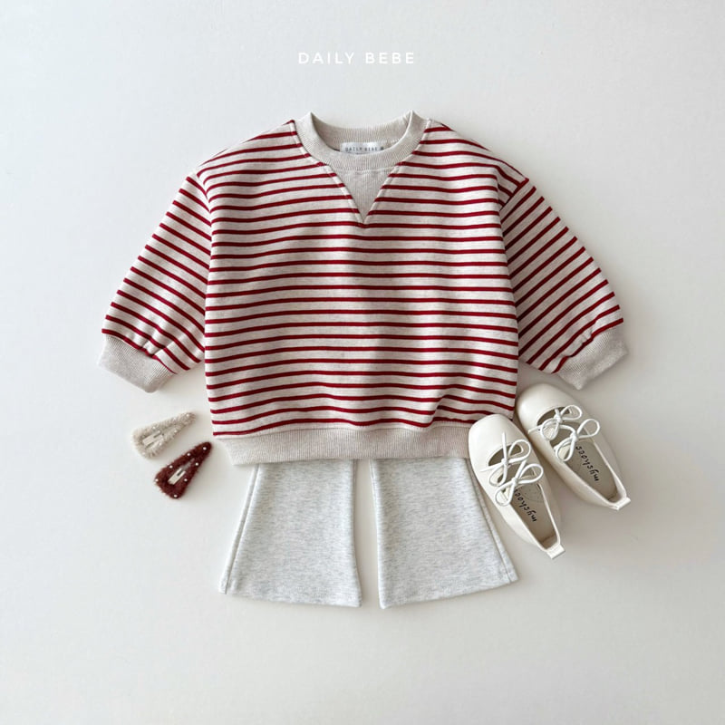 Daily Bebe - Korean Children Fashion - #kidzfashiontrend - Stripe Triangle Sweatshirt - 5