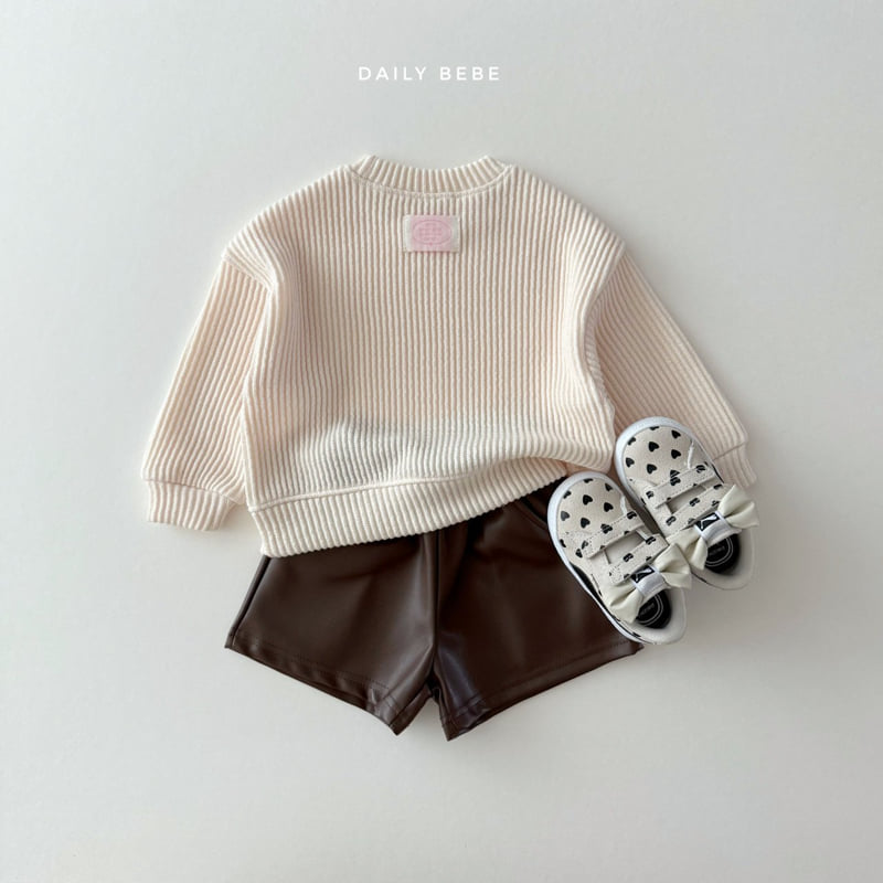 Daily Bebe - Korean Children Fashion - #kidsstore - Ribbed Knit Sweatshirt - 4