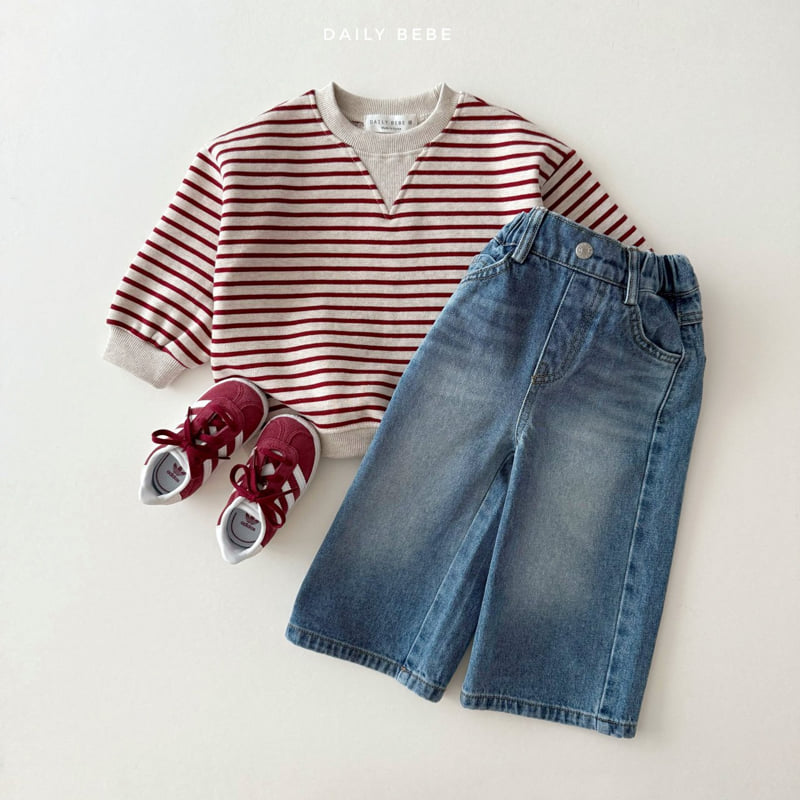 Daily Bebe - Korean Children Fashion - #littlefashionista - Stripe Triangle Sweatshirt - 7