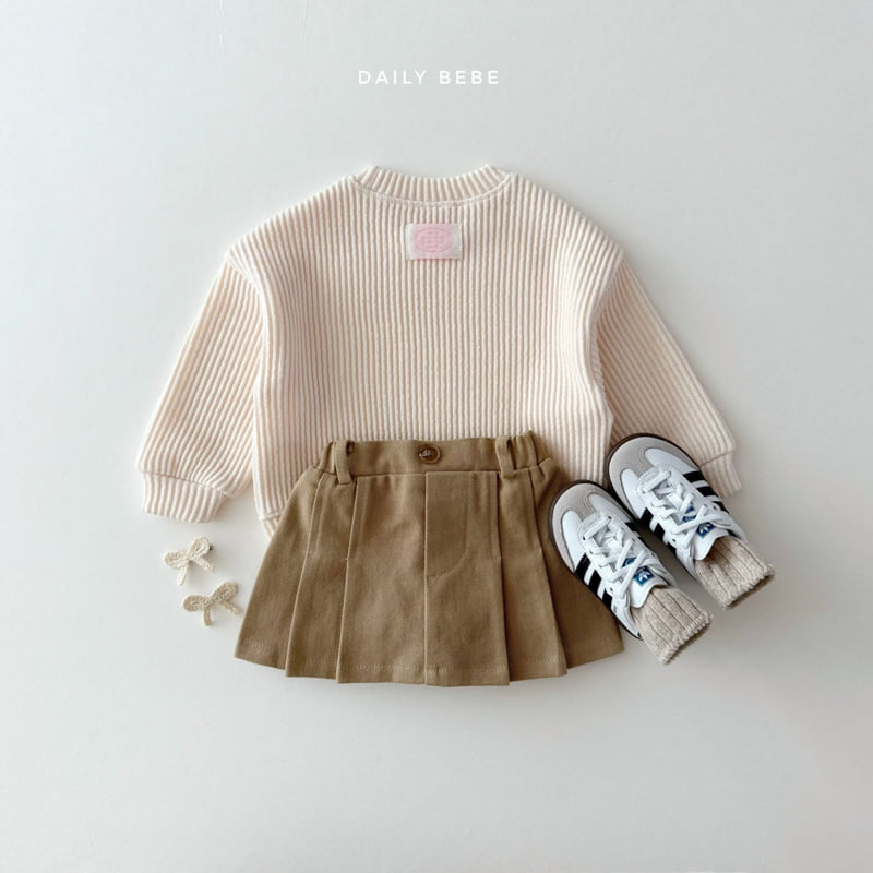 Daily Bebe - Korean Children Fashion - #littlefashionista - Ribbed Knit Sweatshirt - 6