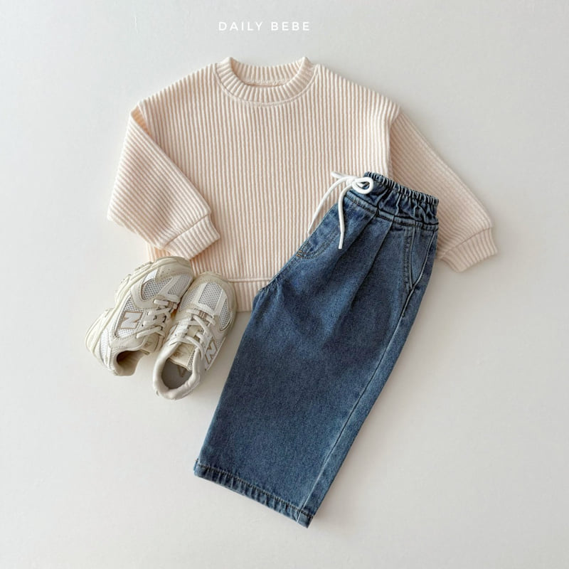 Daily Bebe - Korean Children Fashion - #magicofchildhood - Ribbed Knit Sweatshirt - 7