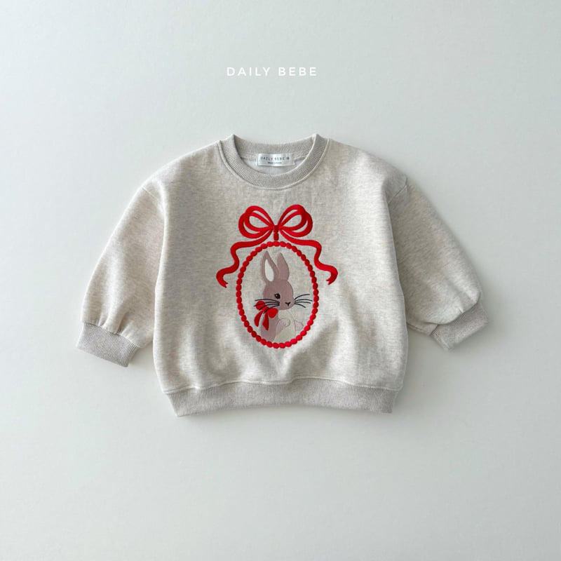 Daily Bebe - Korean Children Fashion - #minifashionista - Bunny Embroidery Sweatshirt - 3