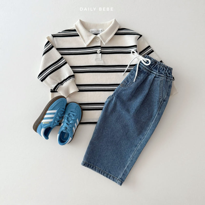 Daily Bebe - Korean Children Fashion - #minifashionista - Banding Denim Pants - 5