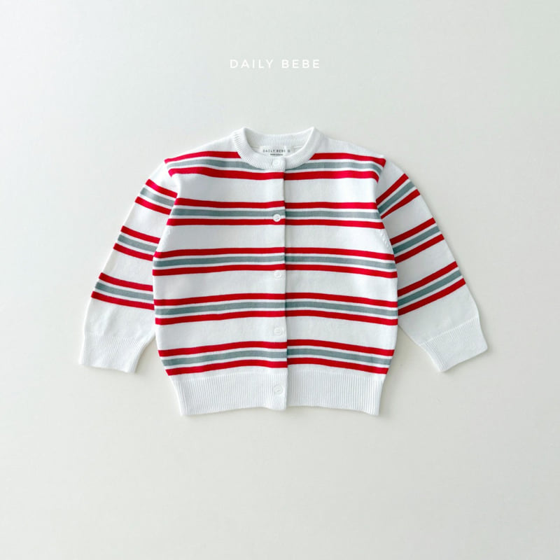 Daily Bebe - Korean Children Fashion - #minifashionista - Multi Stripe Cardigan - 3