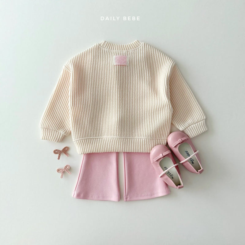 Daily Bebe - Korean Children Fashion - #minifashionista - Ribbed Knit Sweatshirt - 8
