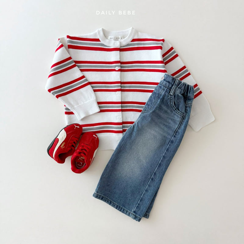 Daily Bebe - Korean Children Fashion - #minifashionista - Multi Stripe Cardigan - 4