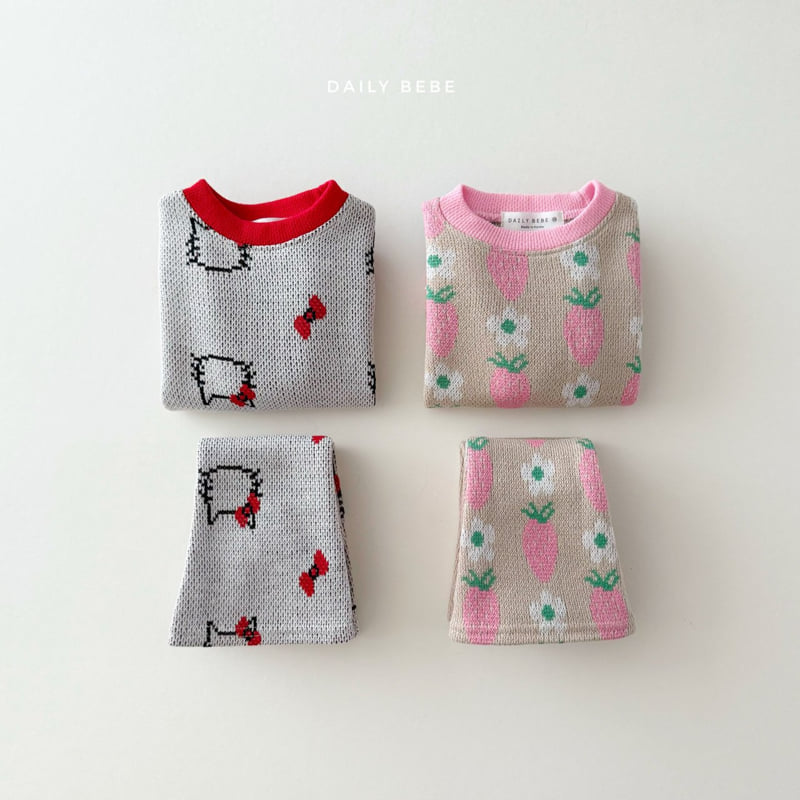 Daily Bebe - Korean Children Fashion - #prettylittlegirls - Jacquard Bootcut Set
