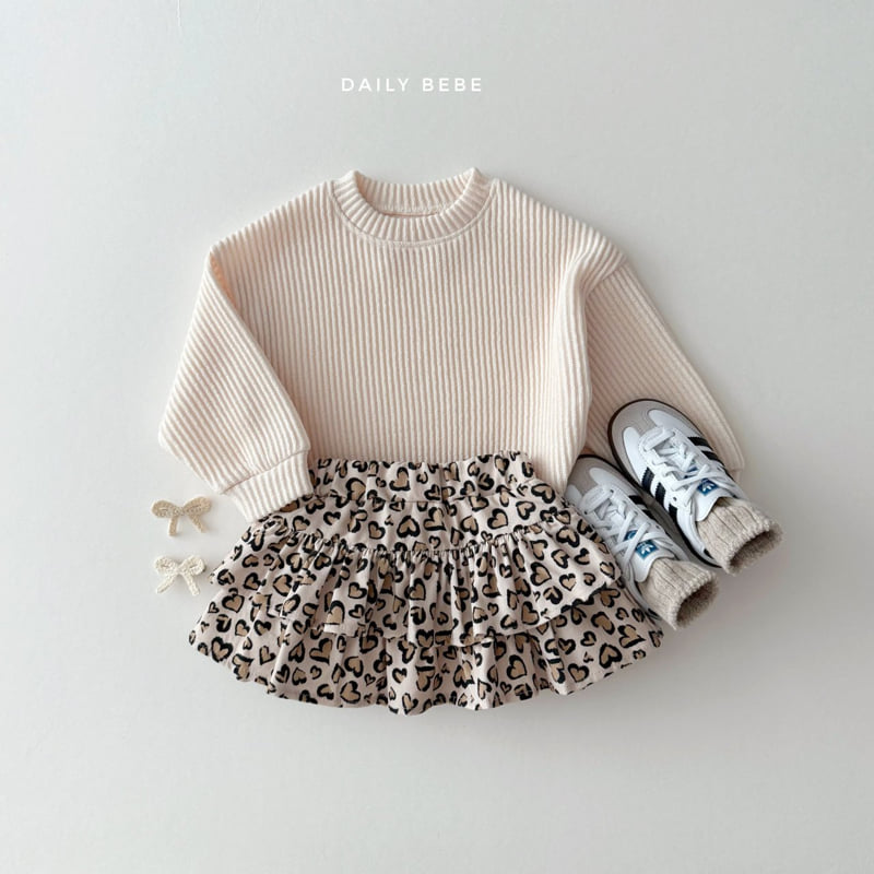 Daily Bebe - Korean Children Fashion - #prettylittlegirls - Ribbed Knit Sweatshirt - 9