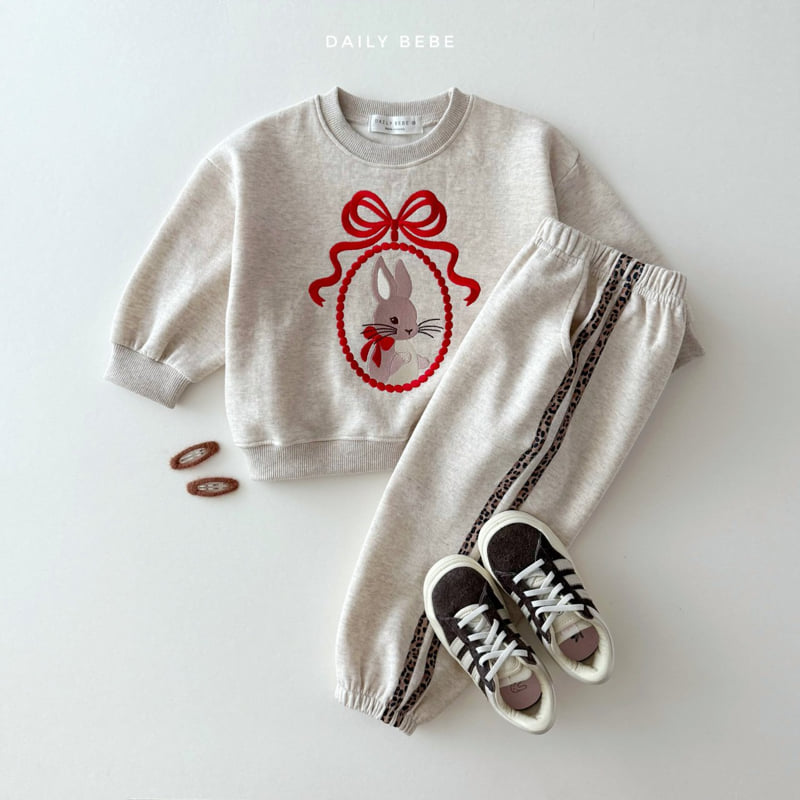 Daily Bebe - Korean Children Fashion - #stylishchildhood - Bunny Embroidery Sweatshirt - 7