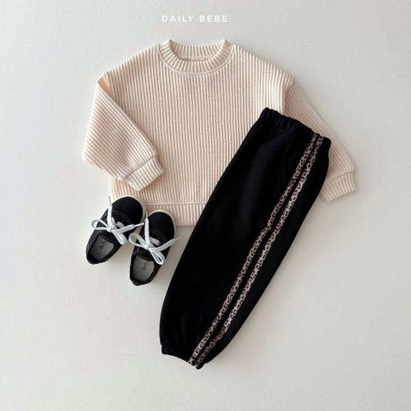 Daily Bebe - Korean Children Fashion - #stylishchildhood - Leopard Tape Jogger Pants - 10