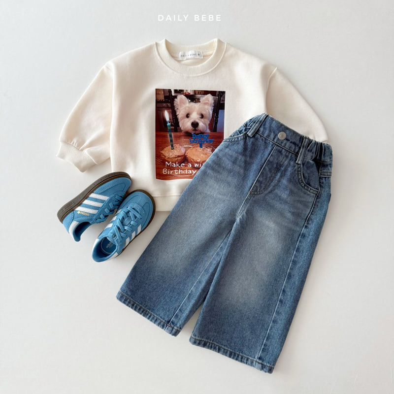 Daily Bebe - Korean Children Fashion - #stylishchildhood - Washed Wide Denim - 5