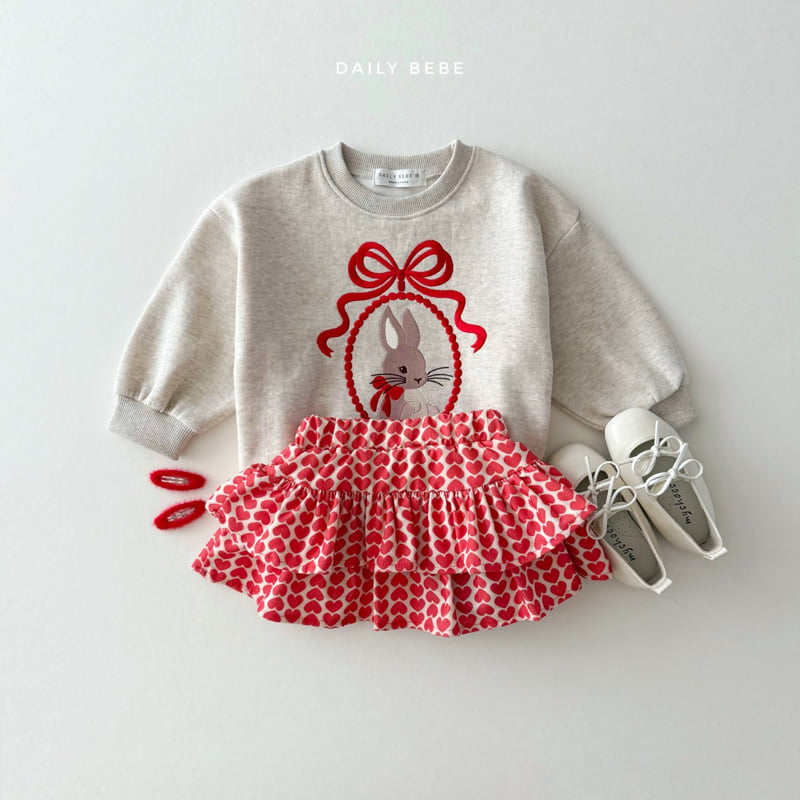 Daily Bebe - Korean Children Fashion - #todddlerfashion - Bunny Embroidery Sweatshirt - 5