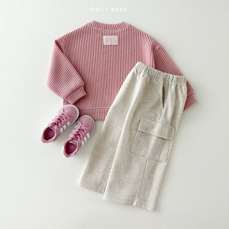 Daily Bebe - Korean Children Fashion - #todddlerfashion - Ribbed Knit Sweatshirt - 10