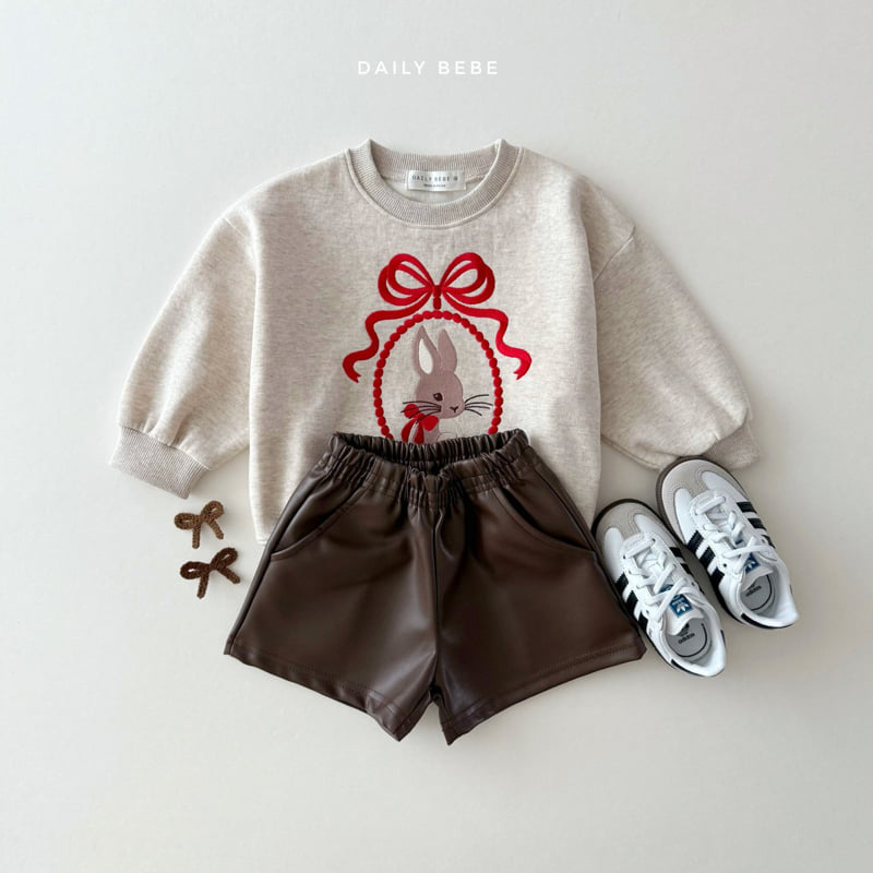Daily Bebe - Korean Children Fashion - #toddlerclothing - Bunny Embroidery Sweatshirt - 6
