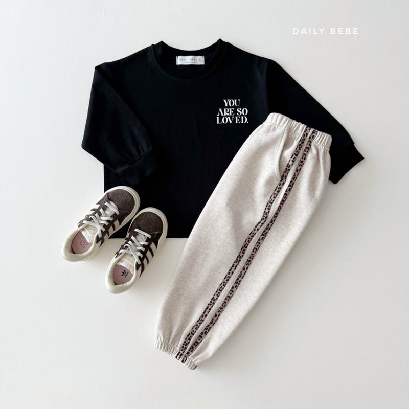 Daily Bebe - Korean Children Fashion - #toddlerclothing - Leopard Tape Jogger Pants - 9
