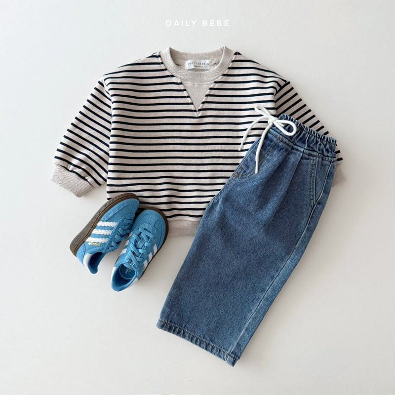 Daily Bebe - Korean Children Fashion - #toddlerclothing - Stripe Triangle Sweatshirt - 12