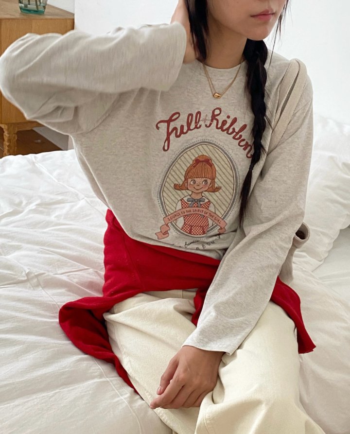 Diana - Korean Women Fashion - #momslook - Ribbon Tee - 2