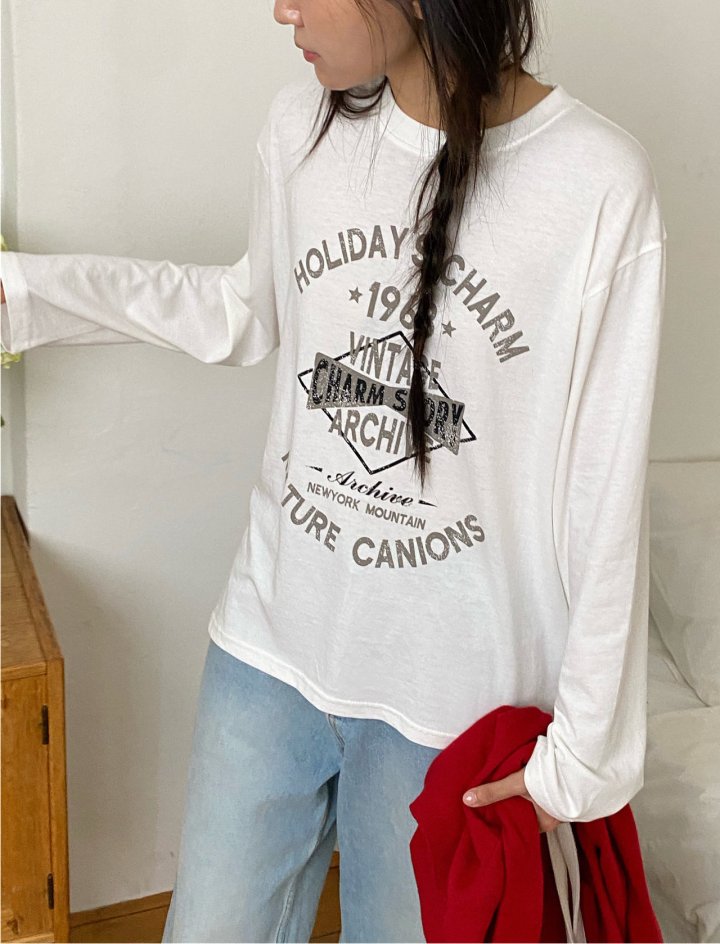 Diana - Korean Women Fashion - #vintageinspired - Charm Tee - 9
