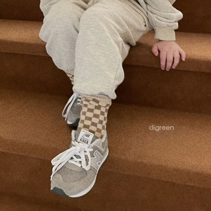 Digreen - Korean Children Fashion - #childofig - Checkerboard Socks - 2