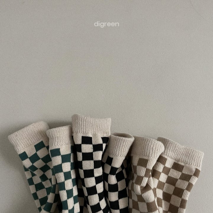 Digreen - Korean Children Fashion - #childofig - Checkerboard Socks - 4