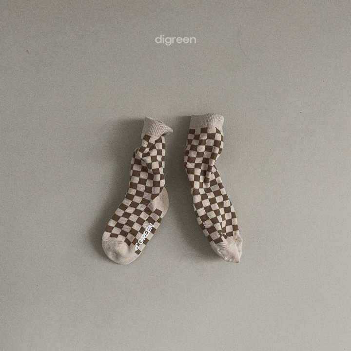 Digreen - Korean Children Fashion - #littlefashionista - Checkerboard Socks - 12