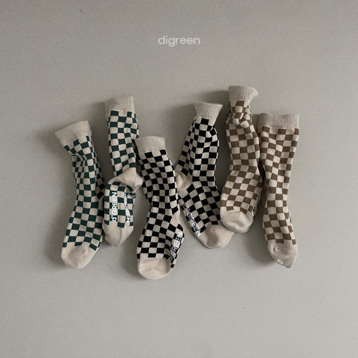Digreen - Korean Children Fashion - #prettylittlegirls - Checkerboard Socks