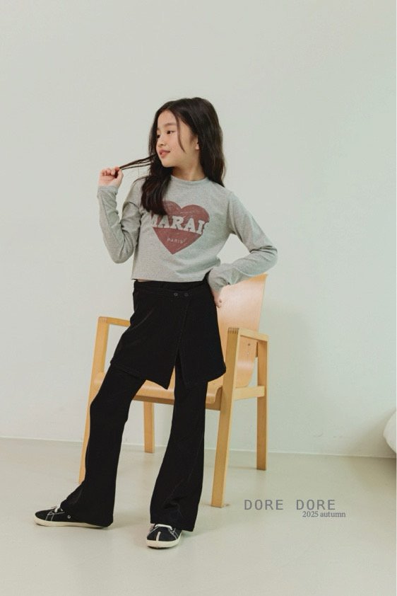 Dore Dore - Korean Children Fashion - #Kfashion4kids - Burgundy Heart Crop Tee - 8